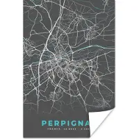 PosterMonkey Poster Kaart - Stadskaart - Plattegrond - Frankrijk - Perpignan - 20x30 cm