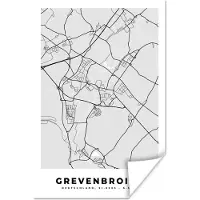 PosterMonkey Poster Plattegrond - Kaart - Grevenbroich- Duitsland - Stadskaart - 80x120 cm