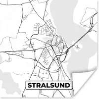 PosterMonkey Poster Stralsund - Stadskaart - Plattegrond - Kaart - 50x50 cm