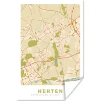 PosterMonkey Poster Stadskaart - Herten - Kaart - Vintage - Plattegrond - 80x120 cm