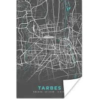 PosterMonkey Poster Tarbes - Frankrijk - Plattegrond - Kaart - Stadskaart - 40x60 cm