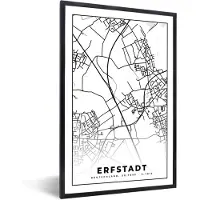 PosterMonkey Fotolijst incl. Poster - Stadskaart - Kaart - Plattegrond - Erfstadt - 60x90 cm - Posterlijst
