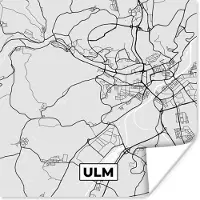 PosterMonkey Poster Duitsland - Plattegrond - Kaart - Ulm- Stadskaart - 100x100 cm XXL