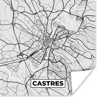 PosterMonkey Poster Plattegrond - Kaart - Stadskaart - Frankrijk - Castres - 75x75 cm