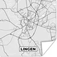 PosterMonkey Poster Plattegrond - Duitsland - Lingen - Kaart - Stadskaart - 50x50 cm