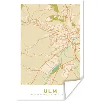 PosterMonkey Poster Ulm - Plattegrond - Vintage - Kaart - Stadskaart - 120x180 cm XXL