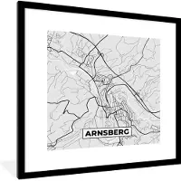 PosterMonkey Fotolijst incl. Poster - Duitsland - Stadskaart - Plattegrond - Arnsberg - Kaart - 40x40 cm - Posterlijst