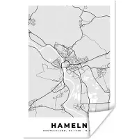 PosterMonkey Poster Duitsland - Stadskaart - Plattegrond - Kaart - Hameln - 40x60 cm