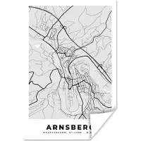 PosterMonkey Poster Arnsberg - Kaart - Stadskaart - Duitsland - Plattegrond - 80x120 cm