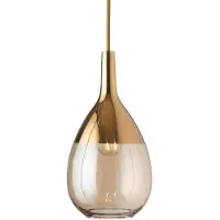 Ebb & Flow Glazen hanglamp Lute S, dimbaar, messing / goud, Woon-/ Eetkamer, Glas, Scandinavisch, hanglamp