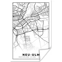 PosterMonkey Poster Plattegrond - Kaart - Neu-Ulm - Stadskaart - 80x120 cm