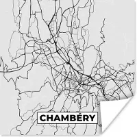 PosterMonkey Poster Frankrijk - Chambéry - Stadskaart - Plattegrond - Kaart - 30x30 cm