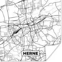 PosterMonkey Poster Plattegrond - Herne - Kaart - Stadskaart - 30x30 cm