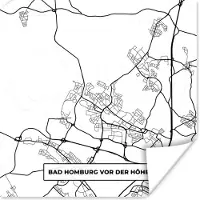 PosterMonkey Poster Bad Homburg vor der Höhe - Kaart - Plattegrond - Stadskaart - 50x50 cm