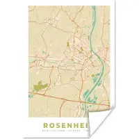 PosterMonkey Poster Rosenheim - Plattegrond - Vintage - Kaart - Stadskaart - 20x30 cm