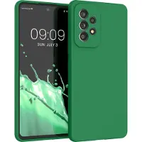 Kwmobile telefoonhoesje geschikt voor Samsung Galaxy A53 5G - Hoesje met siliconen coating - Smartphone case in elfengroen