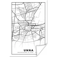 PosterMonkey Poster Plattegrond - Unna - Kaart - Stadskaart - 80x120 cm