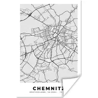 PosterMonkey Poster Stadskaart - Duitsland - Chemnitz - Plattegrond - Kaart - 20x30 cm