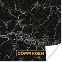 PosterMonkey Poster Stadskaart – Kaart – Göppingen – Gold – Duitsland – Plattegrond - 75x75 cm