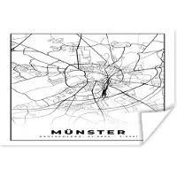 PosterMonkey Poster Münster - Stadskaart - Plattegrond - Kaart - 180x120 cm XXL