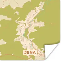 PosterMonkey Poster Plattegrond - Jena - Kaart - Stadskaart - Vintage - 50x50 cm
