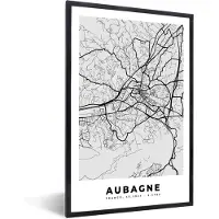 PosterMonkey Fotolijst incl. Poster - Kaart - Stadskaart - Aubagne - Plattegrond - Frankrijk - 80x120 cm - Posterlijst