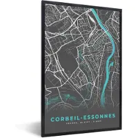 PosterMonkey Fotolijst incl. Poster - Corbeil-Essonnes - Frankrijk - Stadskaart - Kaart - Plattegrond - 40x60 cm - Posterlijst