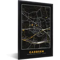 PosterMonkey Fotolijst incl. Poster - Garbsen - Goud - Plattegrond - Duitsland - Stadskaart - Kaart - 40x60 cm - Posterlijst
