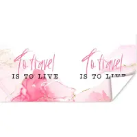 PosterMonkey Poster Spreuken - Quotes - To travel is to live - Marmer - 80x40 cm