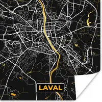 PosterMonkey Poster Frankrijk - Stadskaart - Laval - Plattegrond - Kaart - 30x30 cm