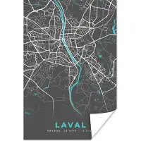 PosterMonkey Poster Laval - Frankrijk - Kaart - Stadskaart - Plattegrond - 20x30 cm
