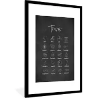 PosterMonkey Fotolijst incl. Poster - Spreuken - Quotes - Travel - Tent - Schoenen - 80x120 cm - Posterlijst