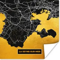 PosterMonkey Poster Kaart – Stadskaart – Frankrijk – Plattegrond - la Seyne-sur-Mer - 75x75 cm