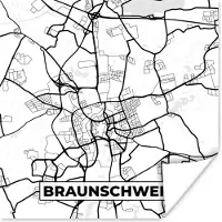 PosterMonkey Poster Braunschweig - Stadskaart - Kaart - Plattegrond - 75x75 cm