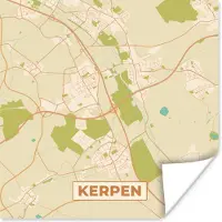 PosterMonkey Poster Kerpen - Stadskaart - Plattegrond - Vintage - Kaart - 30x30 cm