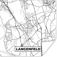 PosterMonkey Poster Langenfeld - Plattegrond - Stadskaart - Kaart - 30x30 cm