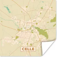 PosterMonkey Poster Plattegrond - Celle - Kaart - Stadskaart - Vintage - 30x30 cm