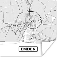 PosterMonkey Poster Kaart - Plattegrond - Duitsland - Emden - Stadskaart - 50x50 cm