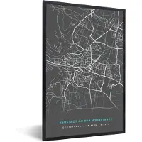 PosterMonkey Fotolijst incl. Poster - Stadskaart – Neustadt an der Weinstraße– Duitsland – Plattegrond – Kaart - 40x60 cm - Posterlijst