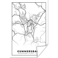 PosterMonkey Poster Stadskaart - Gummersbach - Plattegrond - Kaart - 60x90 cm