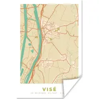 PosterMonkey Poster Plattegrond - België - Kaart - Vintage - Visé - Stadskaart - 20x30 cm