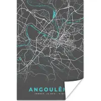PosterMonkey Poster Stadskaart - Plattegrond - Angoulême - Frankrijk - Kaart - 80x120 cm