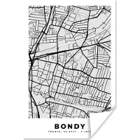 PosterMonkey Poster Plattegrond - Bondy - Stadskaart - Kaart - Frankrijk - 80x120 cm