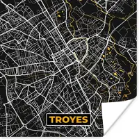 PosterMonkey Poster Frankrijk - Plattegrond - Troyes - Stadskaart - Kaart - 50x50 cm