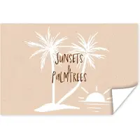 PosterMonkey Poster Spreuken - Quotes - Sunsets & palmtrees - Palmboom - 30x20 cm