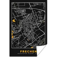 PosterMonkey Poster Frechen – Stadskaart – Gold – Plattegrond – Stadskaart – Kaart - Duitsland - 80x120 cm