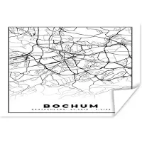 PosterMonkey Poster Kaart - Stadskaart - Bochum - Plattegrond - 180x120 cm XXL
