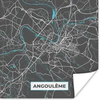 PosterMonkey Poster Frankrijk - Stadskaart - Plattegrond - Kaart - Angoulême - 50x50 cm