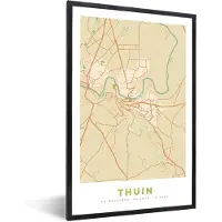 PosterMonkey Fotolijst incl. Poster - Plattegrond - België - Thuin - Stadskaart - Kaart - 20x30 cm - Posterlijst