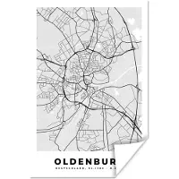 PosterMonkey Poster Stadskaart - Plattegrond - Oldenburg - Kaart - Duitsland - 60x90 cm